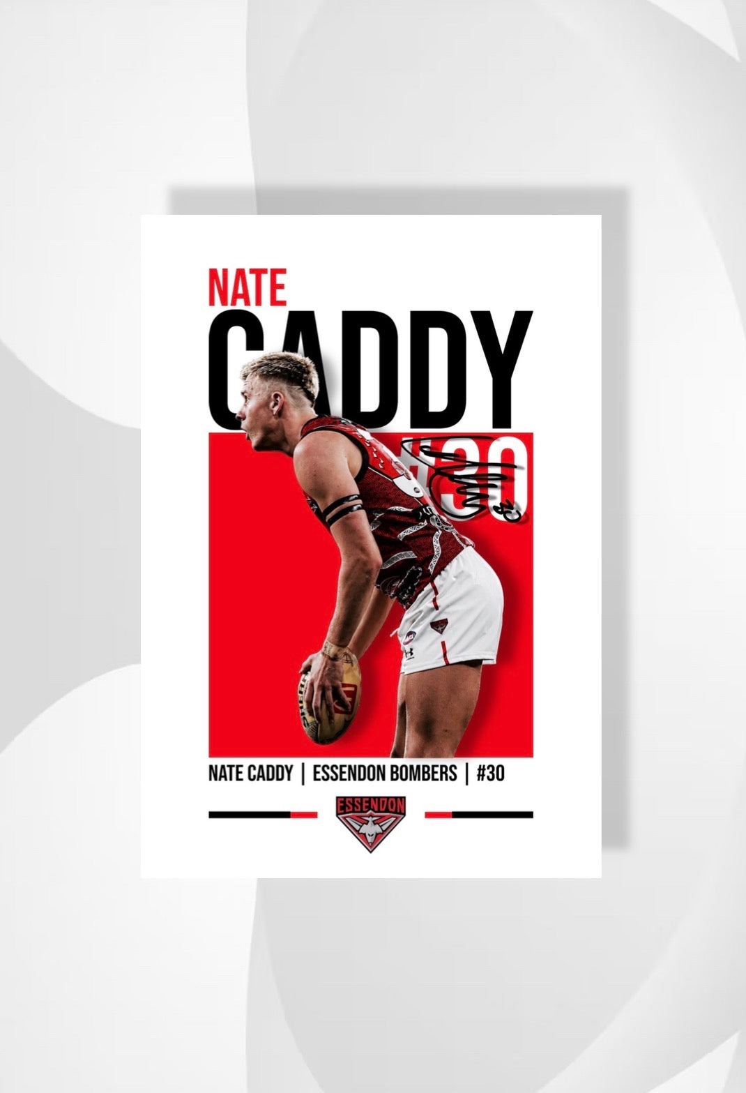 Nate Caddy | Essendon AFL Poster