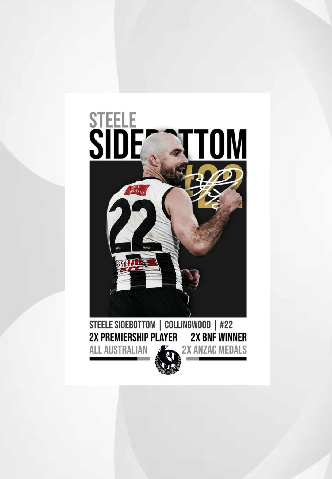 Steele Sidebottom | Collingwood AFL Poster