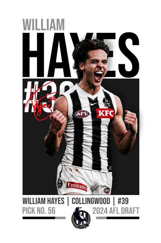 William Hayes | Collingwood AFL Poster