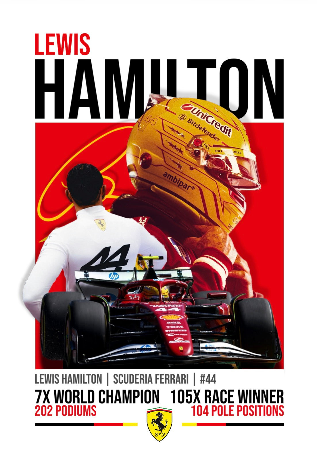 Lewis Hamilton Legends Edition Ferrari Poster (Digital)