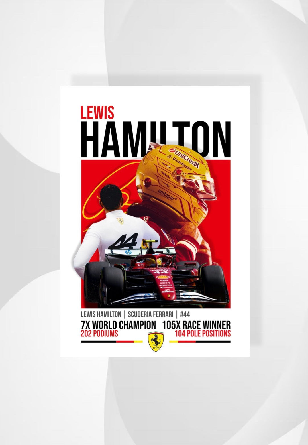 Lewis Hamilton Ferrari Poster