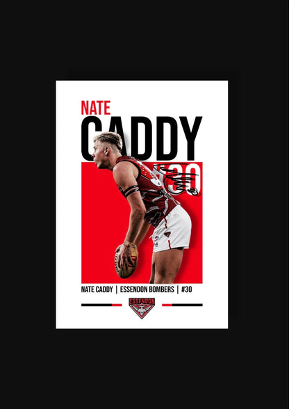 Nate Caddy | Essendon AFL Poster