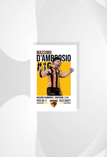 Massimo D'Ambrosio | Hawthorn AFL Poster