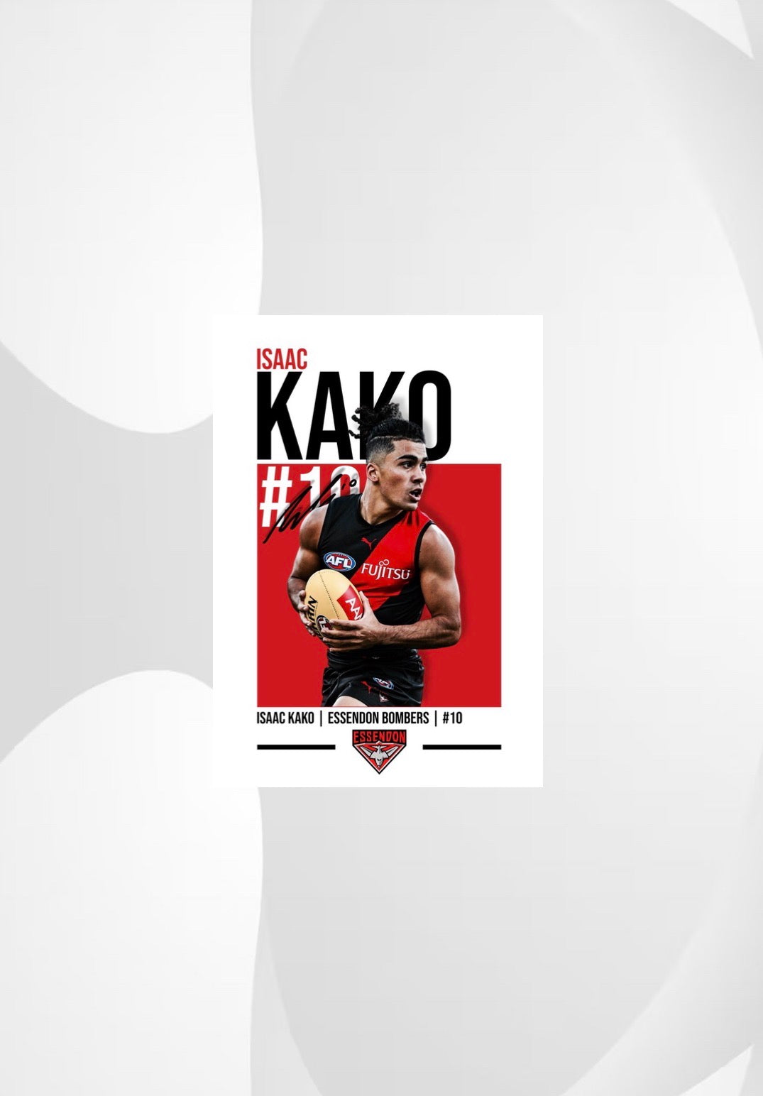 Isaac Kako | Essendon Bombers AFL Poster