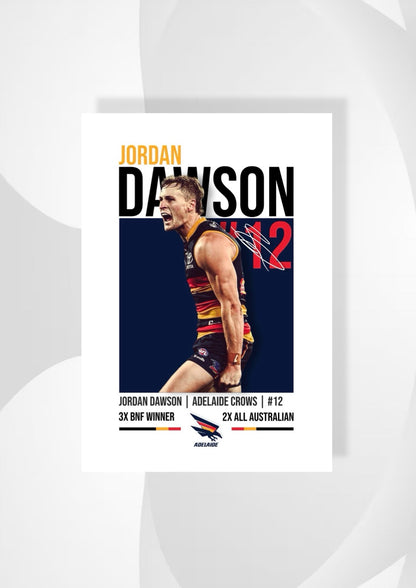 Jordan Dawson | Adelaide Crows AFL Poster