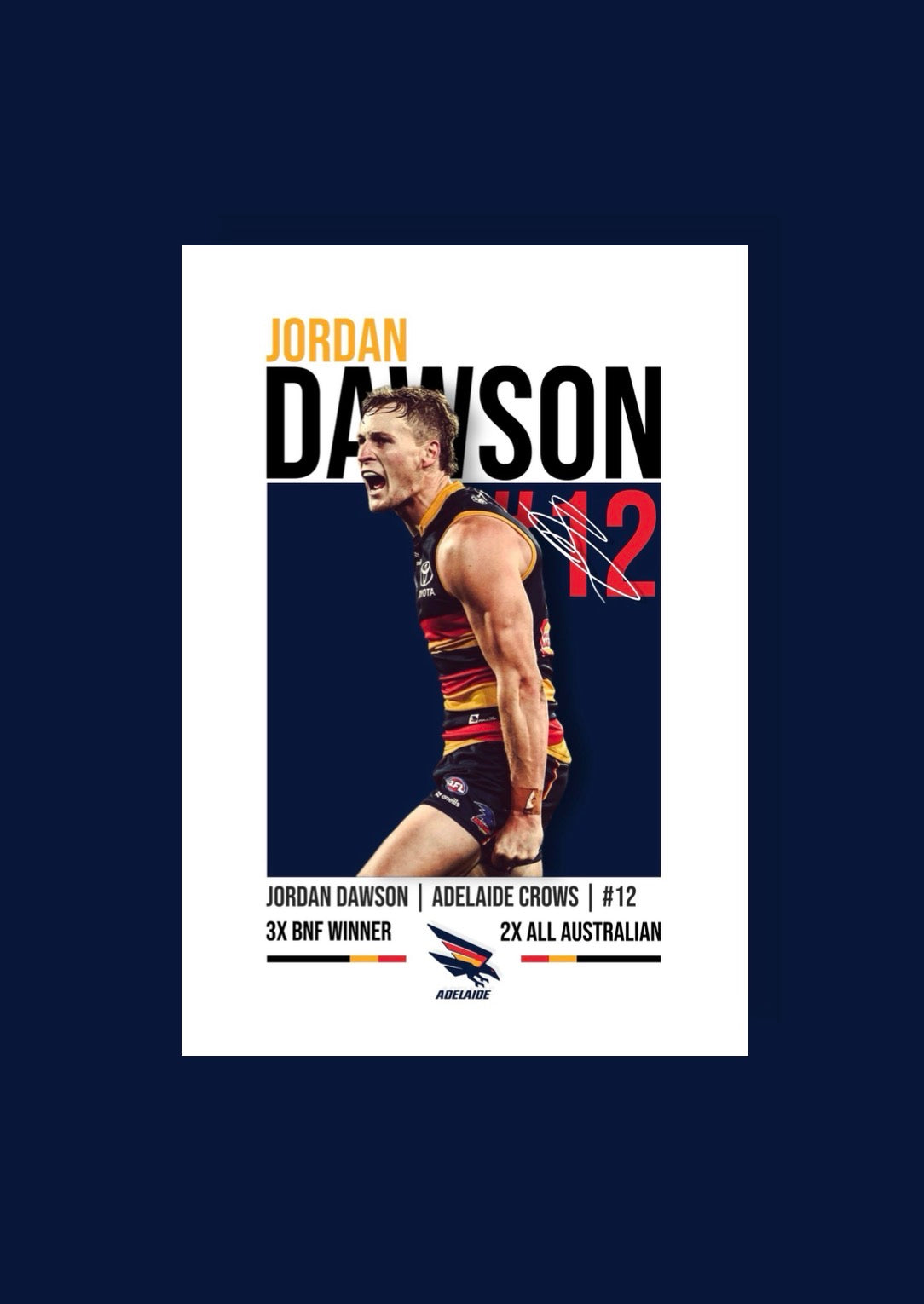Jordan Dawson | Adelaide Crows AFL Poster