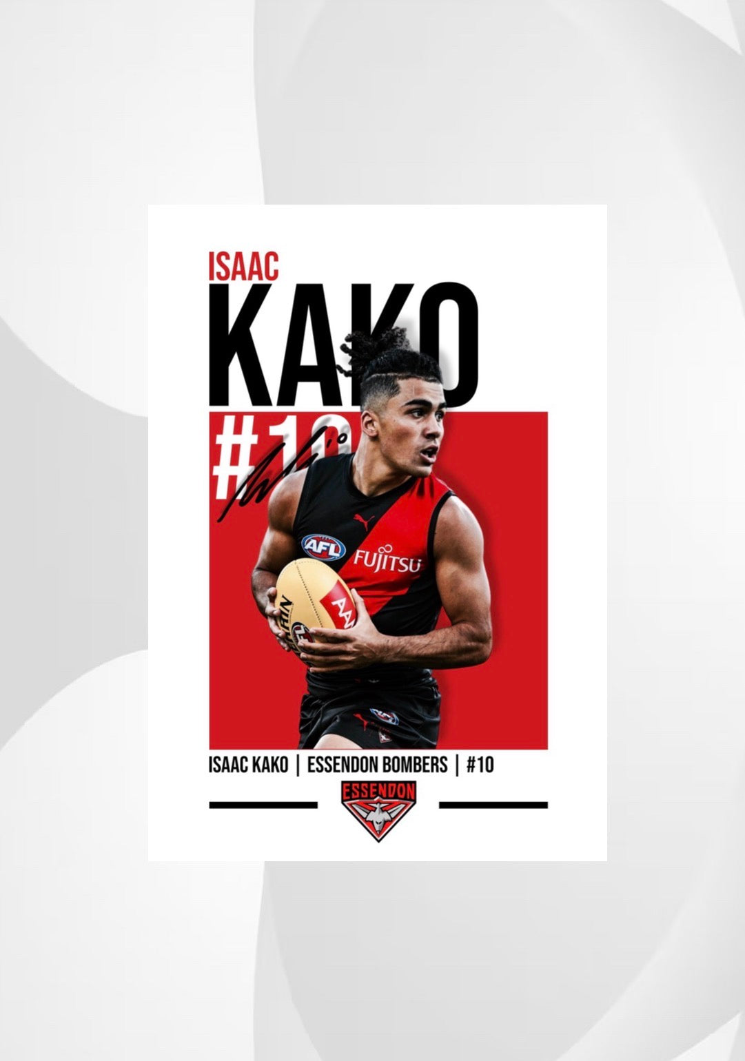 Isaac Kako | Essendon Bombers AFL Poster