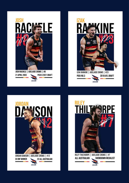 Adelaide Bundle | Dawson, Thilthorpe, Rankine, Rachele AFL Poster Value Pack
