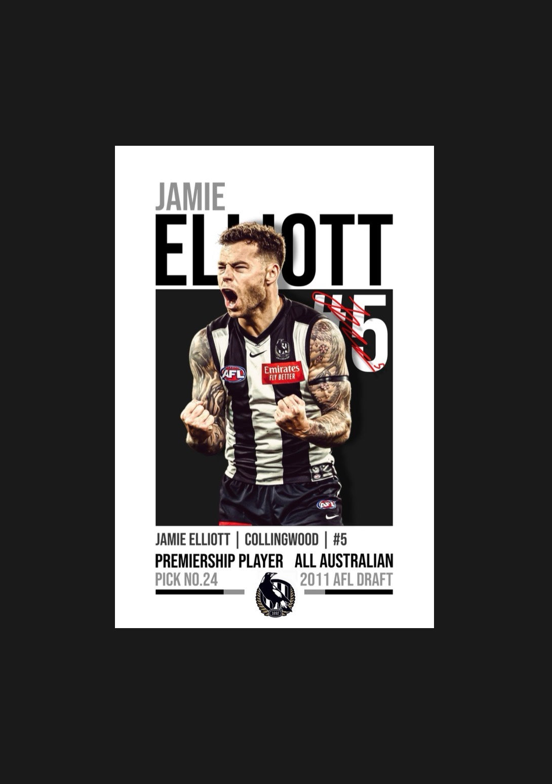 Jamie Elliott | Collingwood AFL Poster