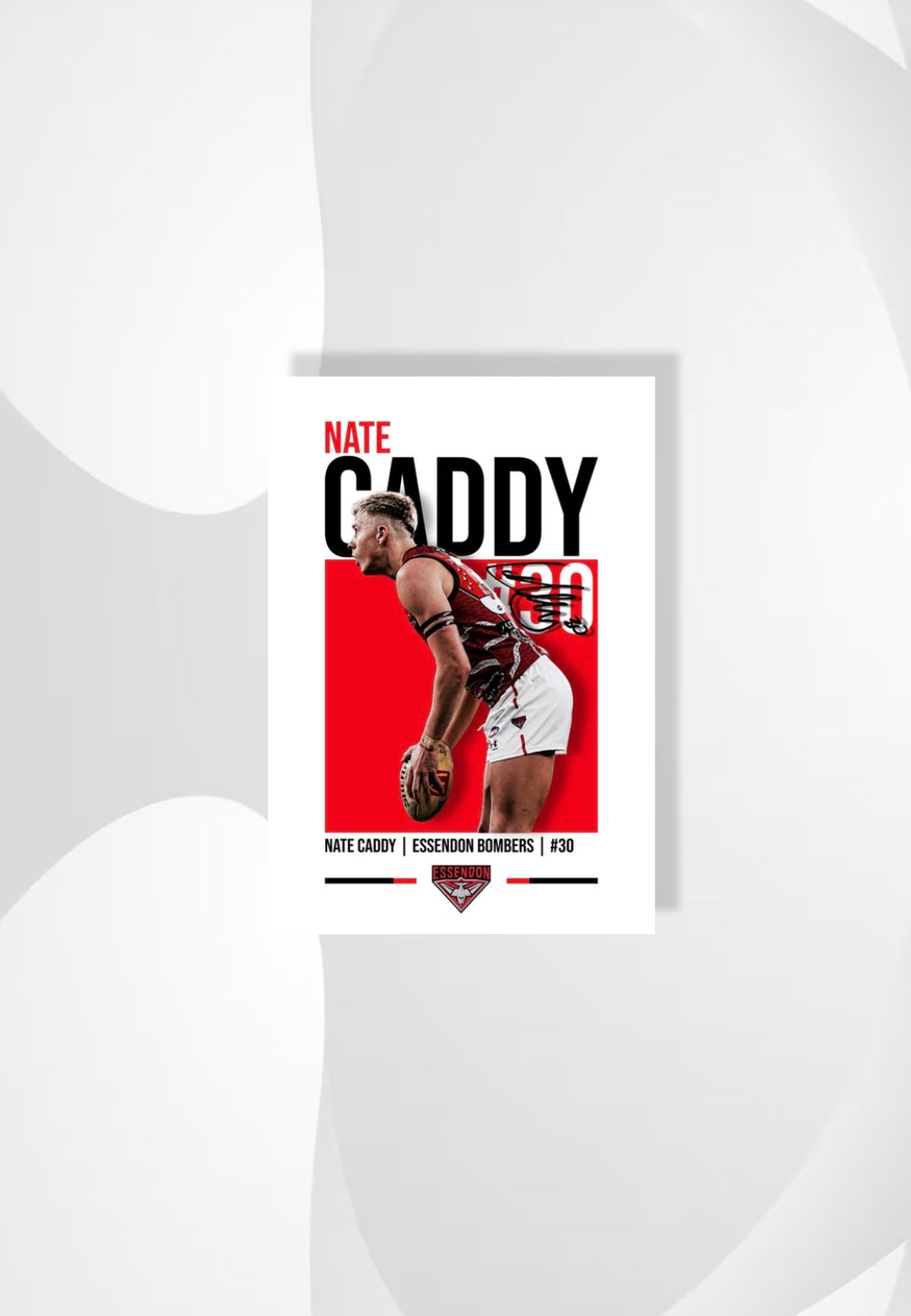 Nate Caddy | Essendon AFL Poster