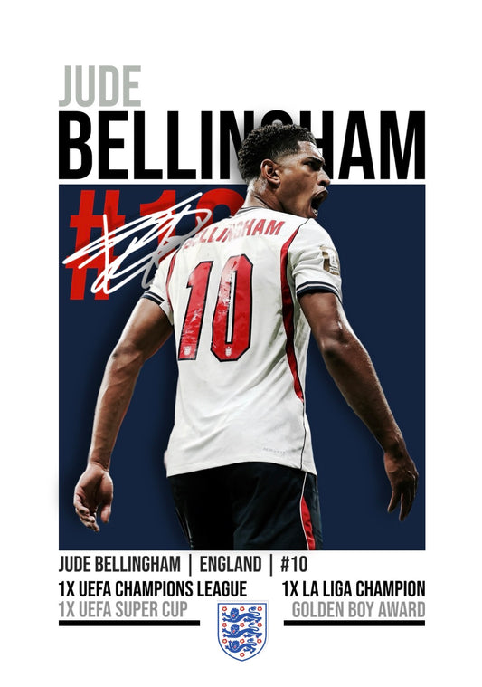 Jude Bellingham | England Football Poster