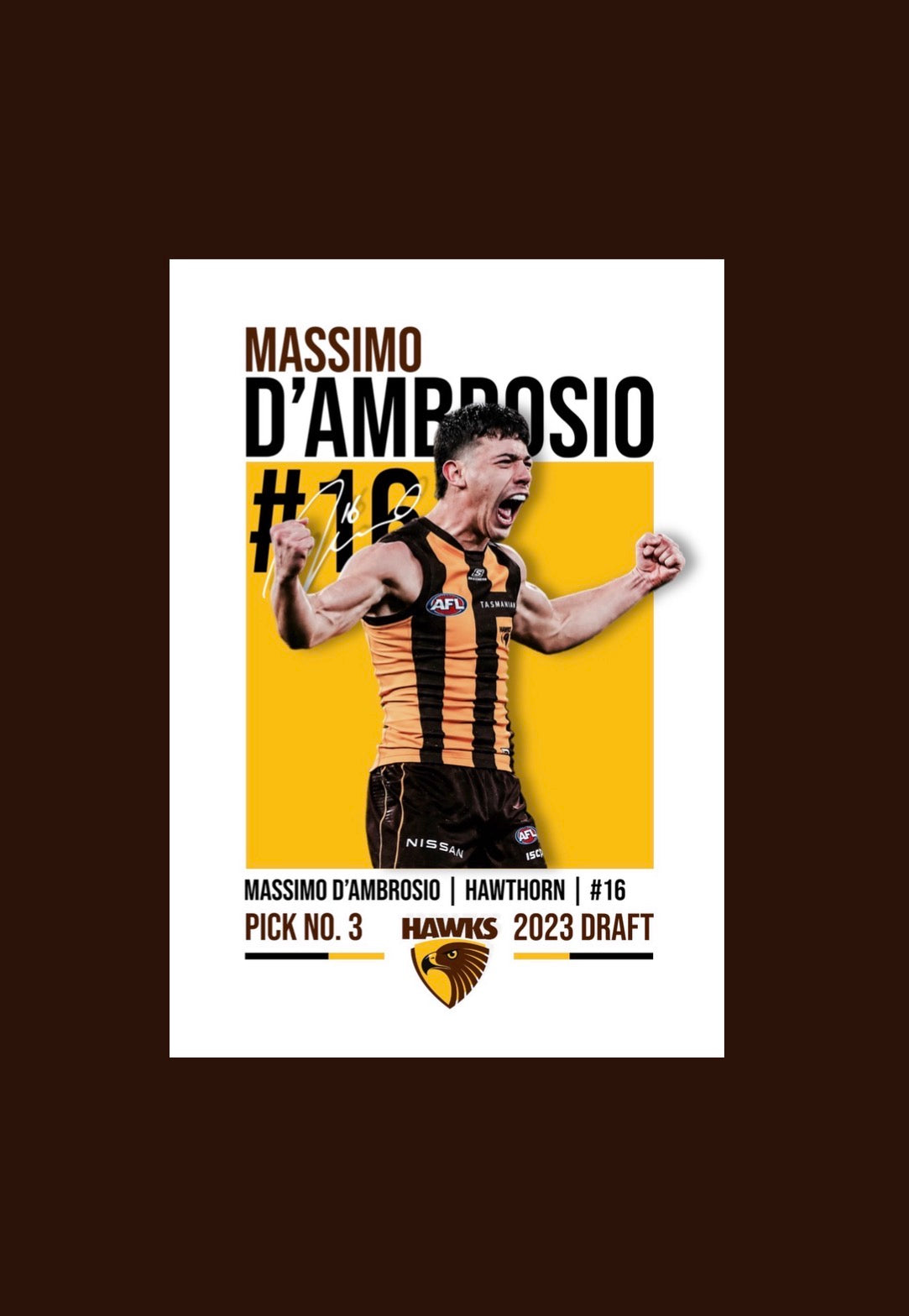Massimo D'Ambrosio | Hawthorn AFL Poster