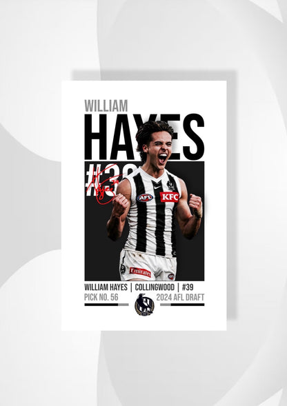 William Hayes | Collingwood AFL Poster