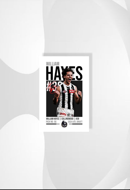 William Hayes | Collingwood AFL Poster