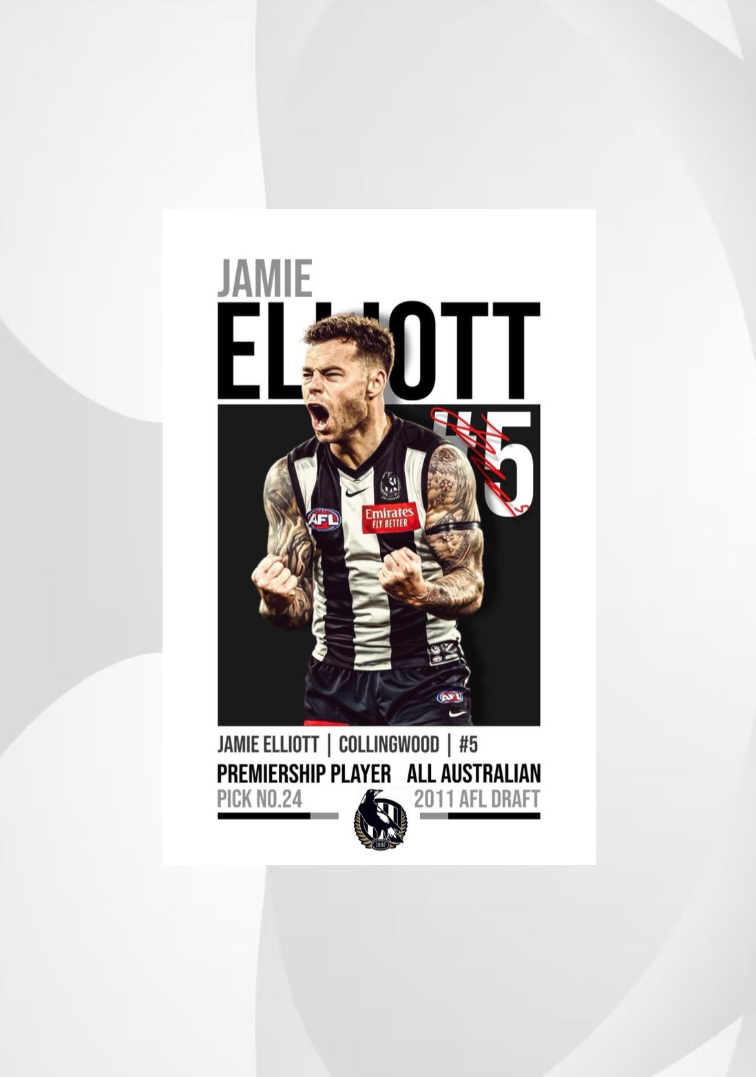 Jamie Elliott | Collingwood AFL Poster