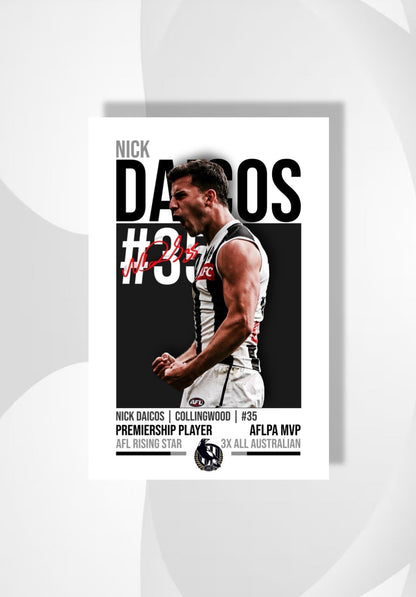 Nick Daicos | Collingwood AFL Poster