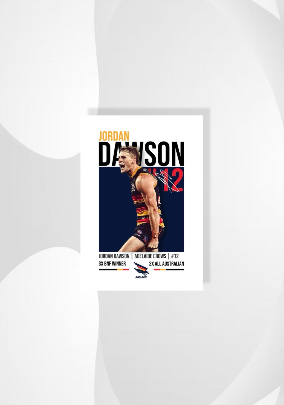 Jordan Dawson | Adelaide Crows AFL Poster