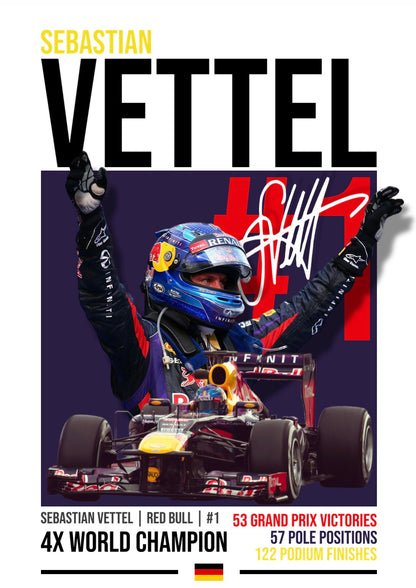 Sebastian Vettel | Formula 1 Legends Poster