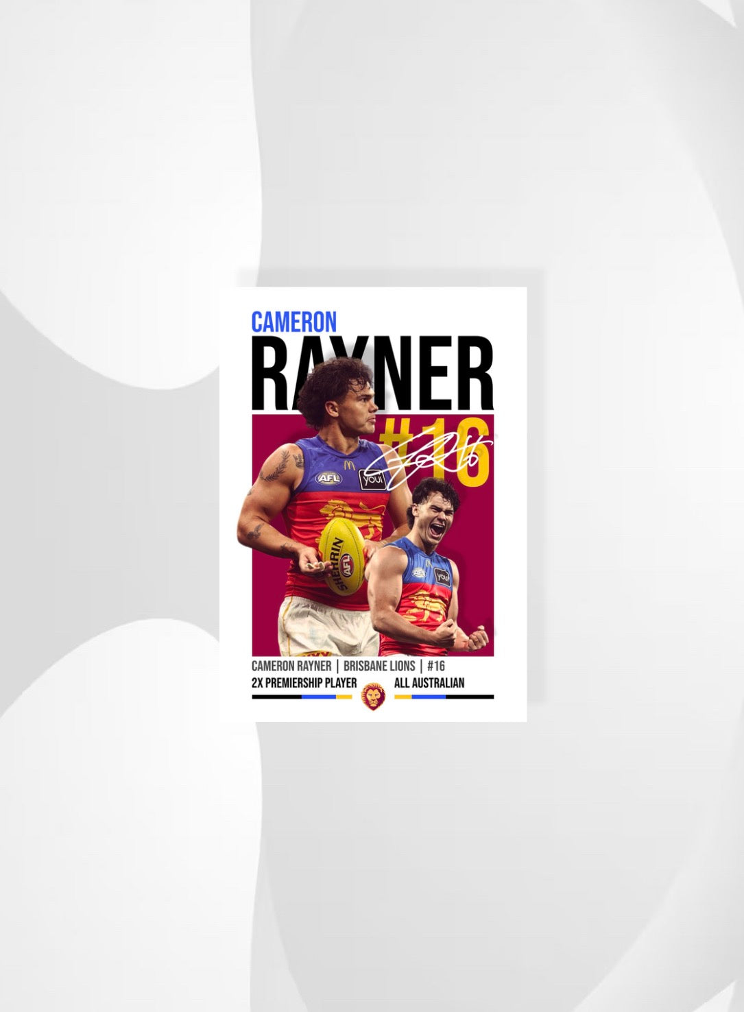 Cameron Rayner | Brisbane Lions AFL Poster
