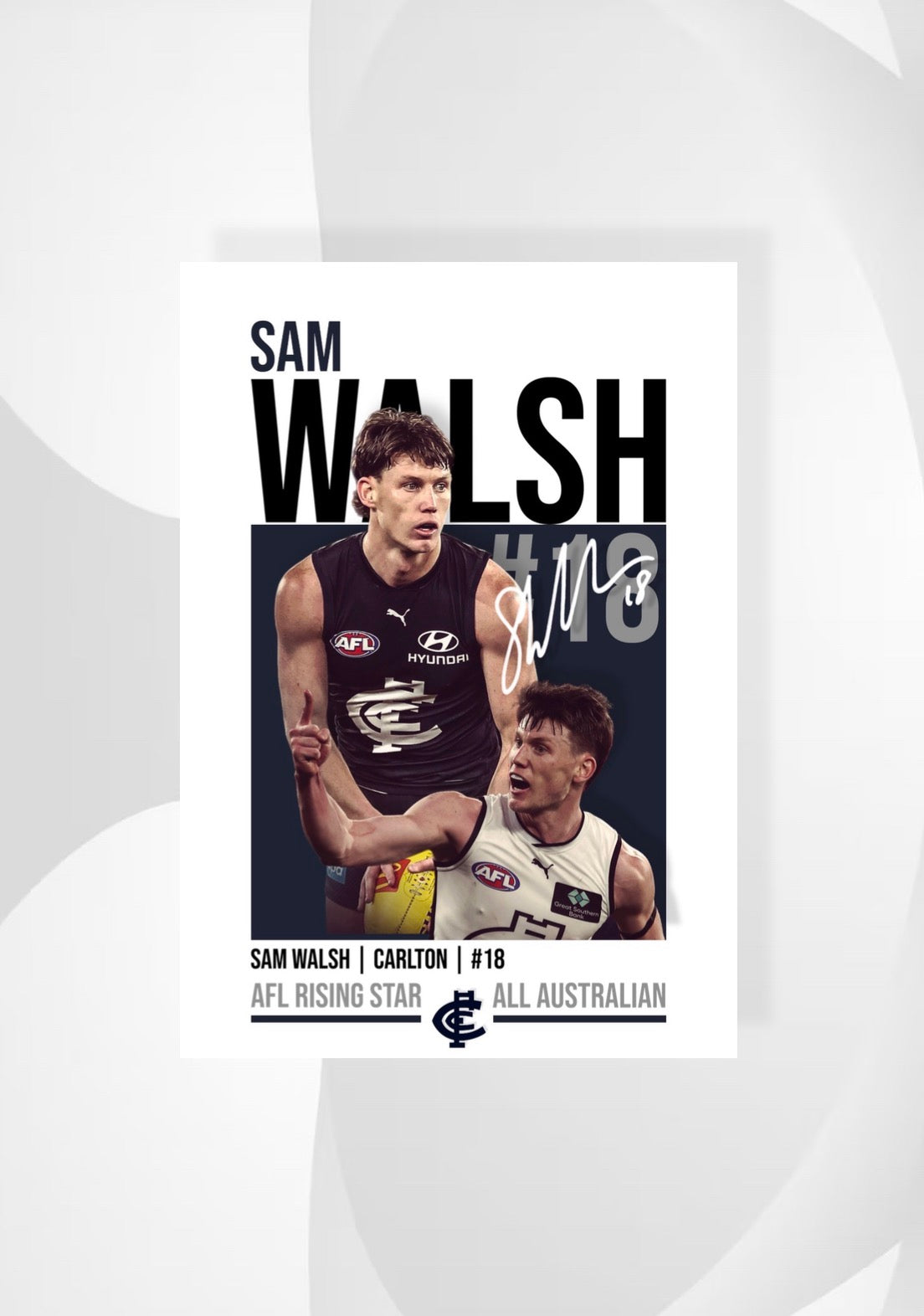 Sam Walsh | Carlton AFL Poster