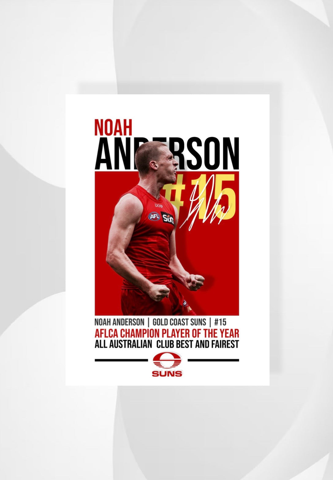 Noah Anderson | Gold Coast Suns AFL Poster