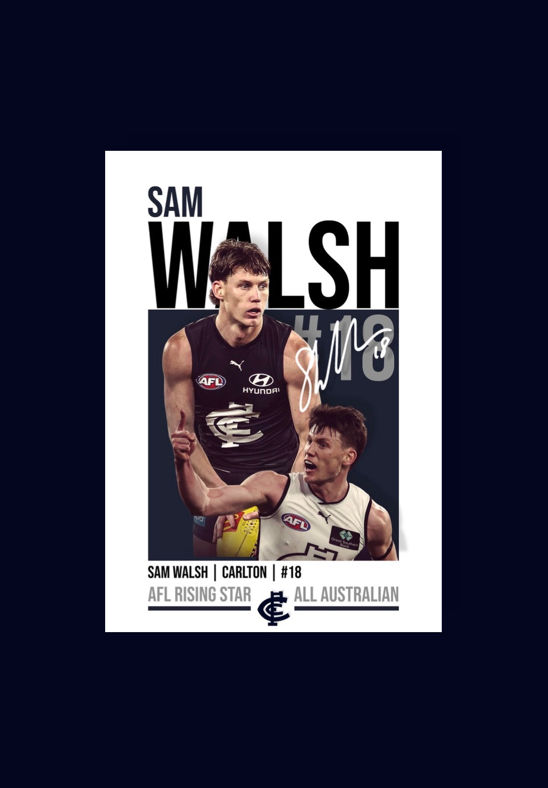 Sam Walsh | Carlton AFL Poster