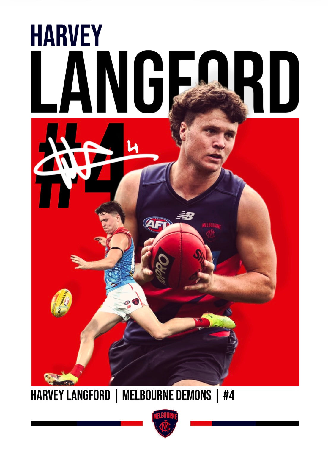 Harvey Langford | Melbourne AFL Poster