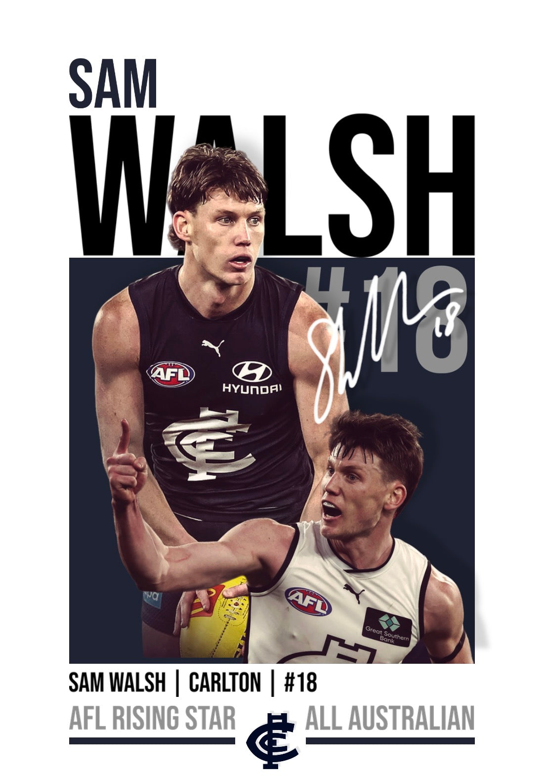 Sam Walsh | Carlton AFL Poster