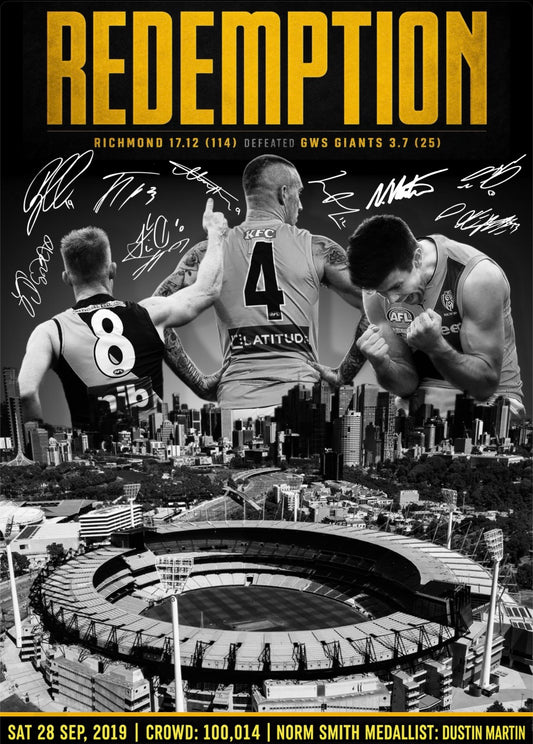 2019 Richmond Tigers | AFL Premiership Team Poster
