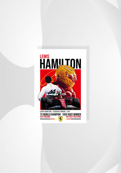 Lewis Hamilton Ferrari Poster