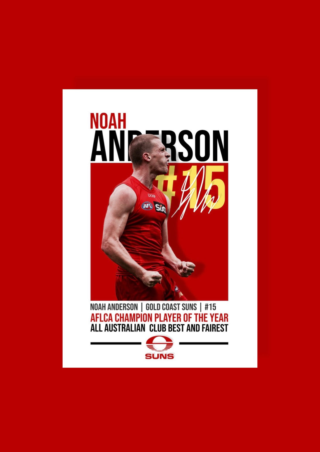 Noah Anderson | Gold Coast Suns AFL Poster