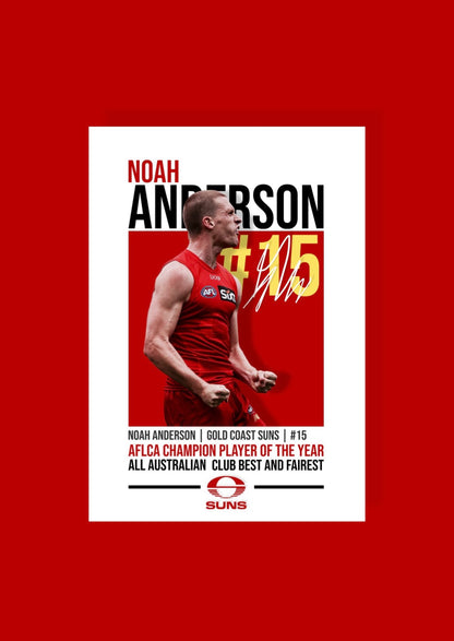 Noah Anderson | Gold Coast Suns AFL Poster