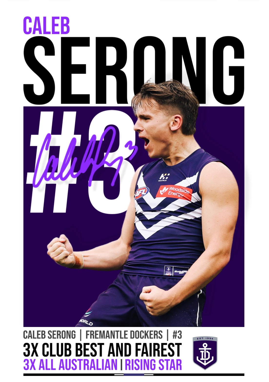 Fremantle Bundle | Brayshaw, Serong, Voss AFL Poster Value Pack