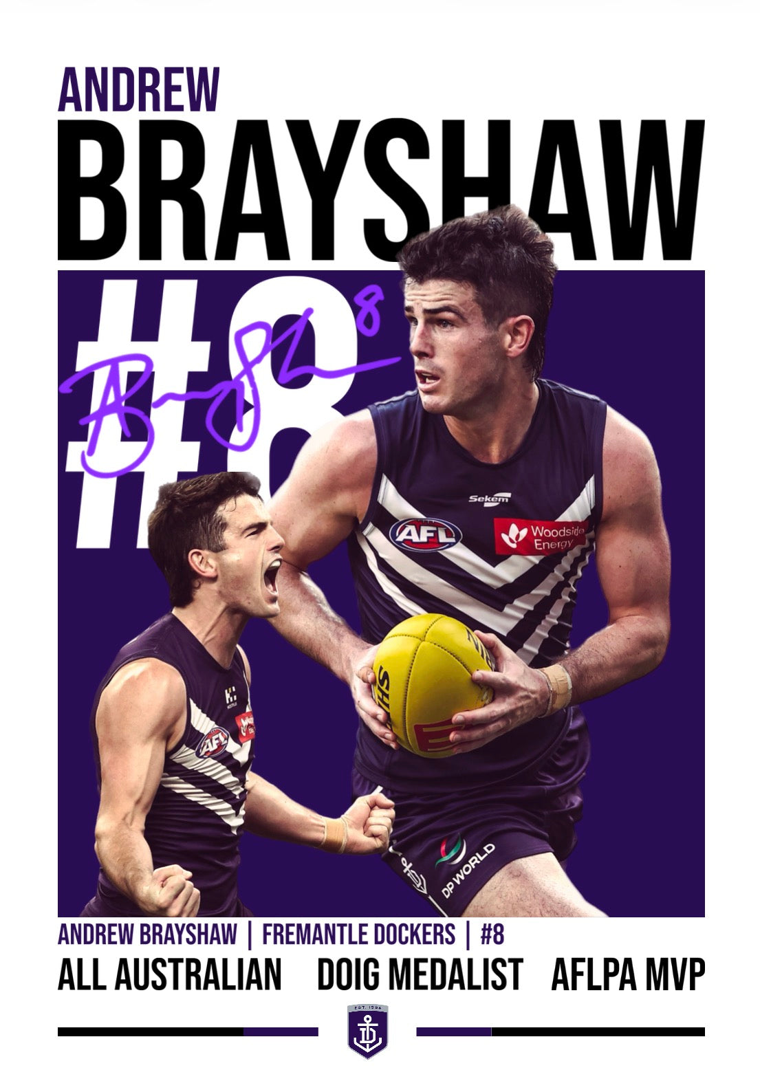 Fremantle Bundle | Brayshaw, Serong, Voss AFL Poster Value Pack