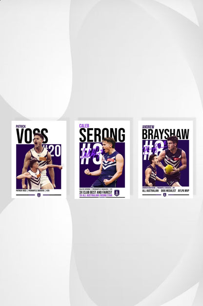 Fremantle Bundle | Brayshaw, Serong, Voss AFL Poster Value Pack