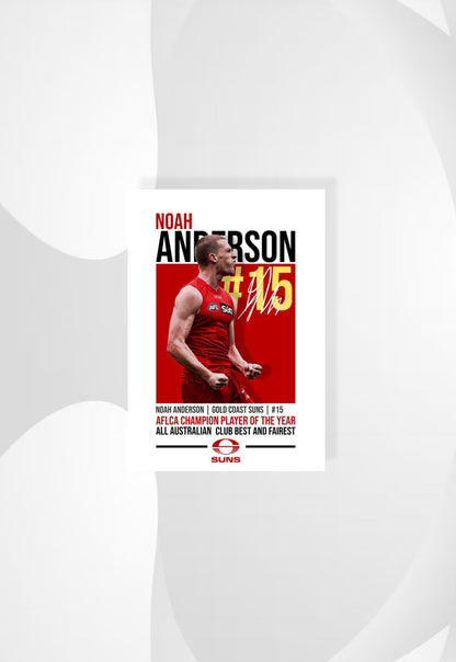 Noah Anderson | Gold Coast Suns AFL Poster