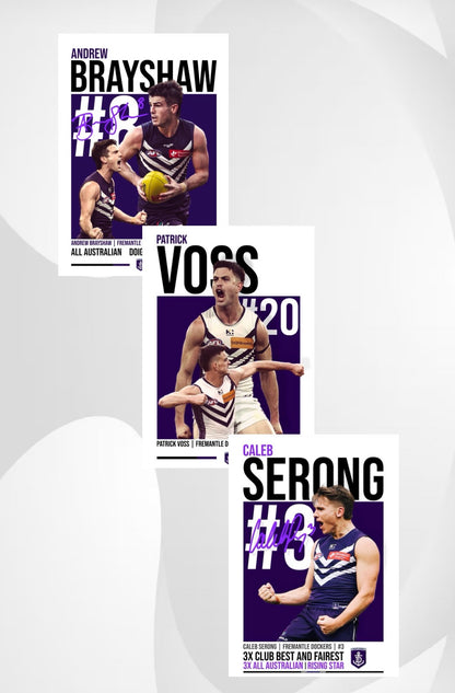 Fremantle Bundle | Brayshaw, Serong, Voss AFL Poster Value Pack