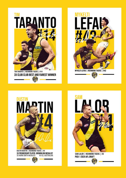 Richmond Bundle | Dusty, Lalor, Lefau, Taranto AFL Poster Value Pack