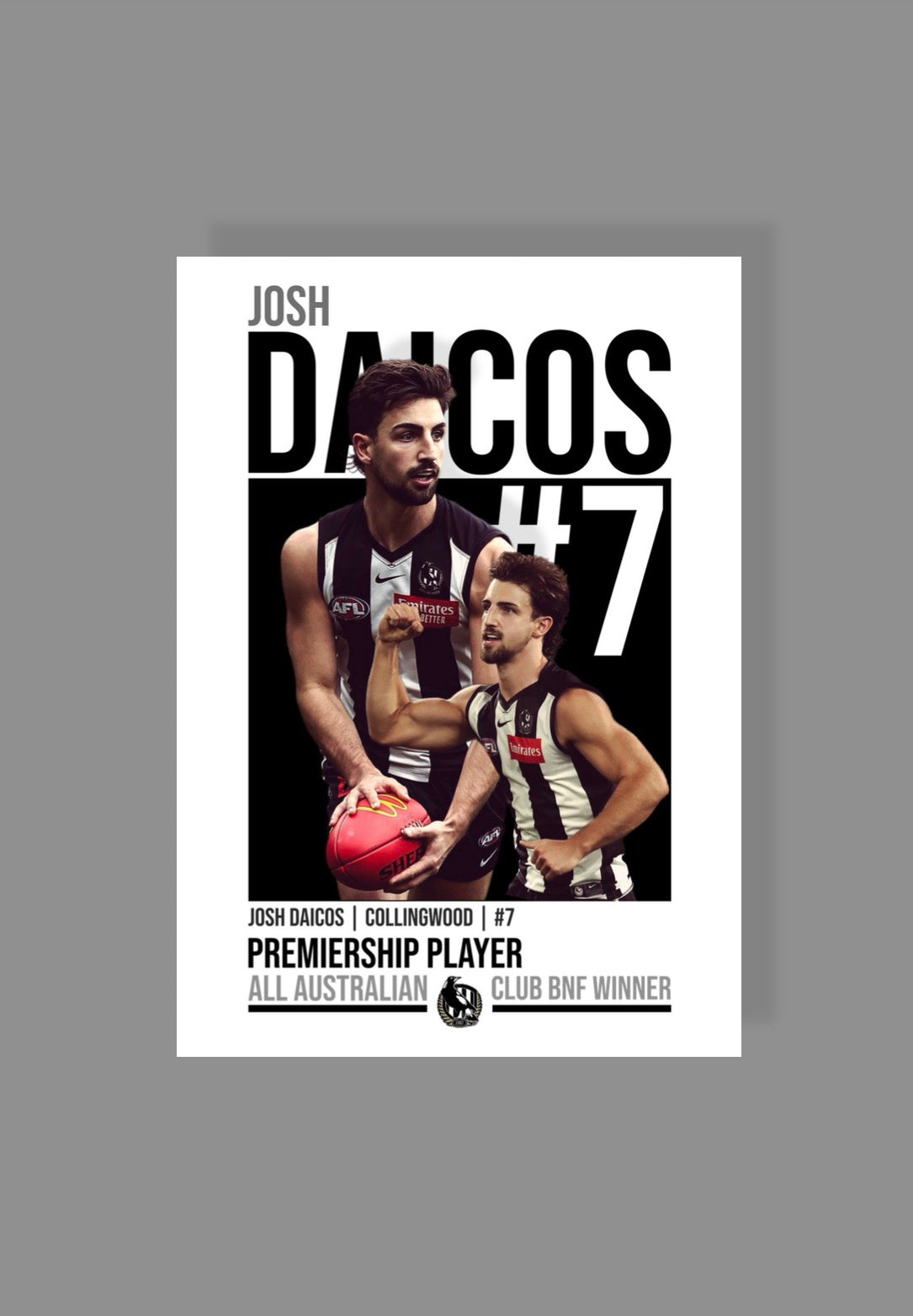 Josh Daicos | Collingwood AFL Poster