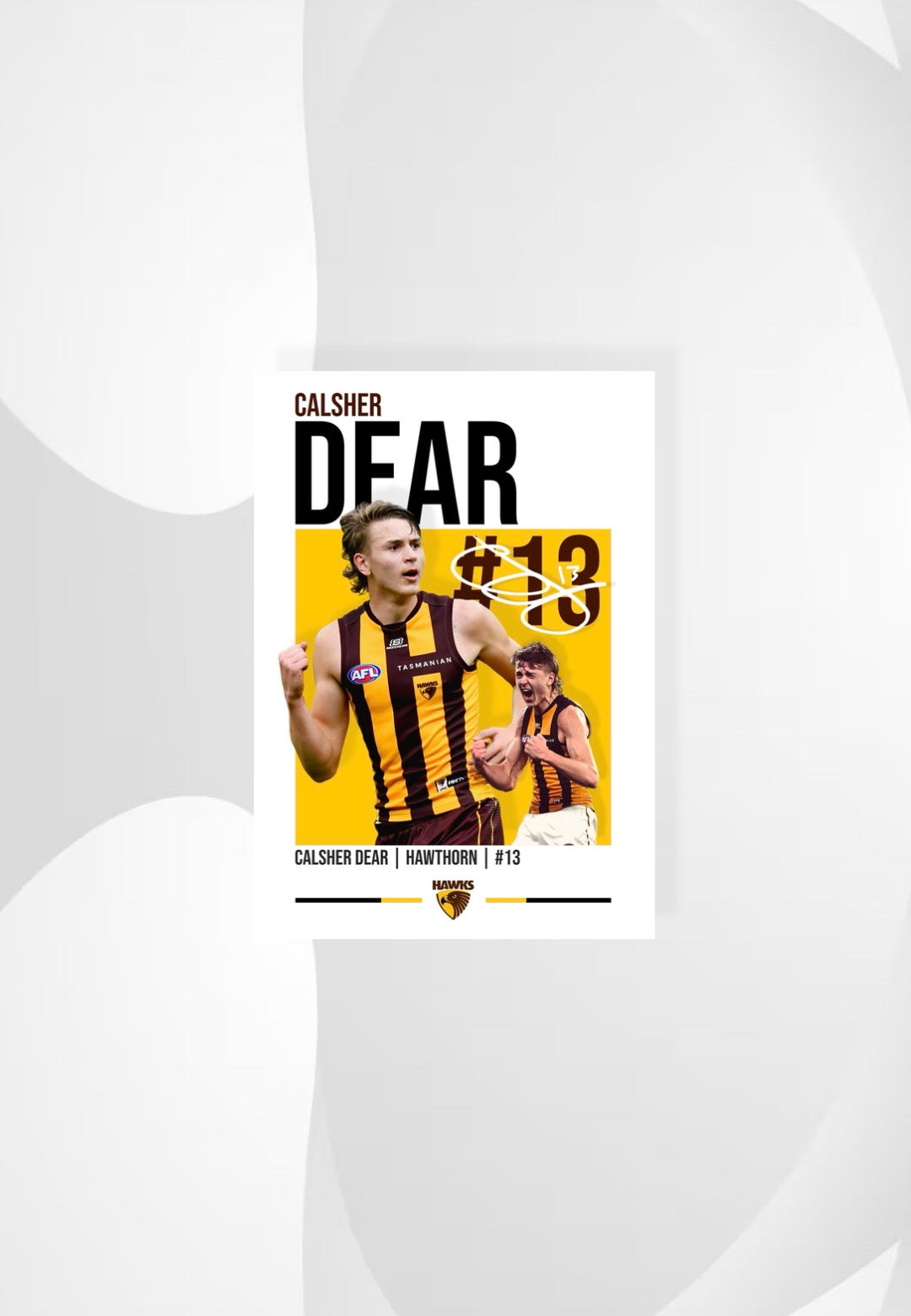 Calsher Dear | Hawthorn Hawks AFL Poster